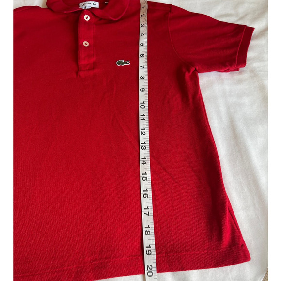 Lacoste Red Polo Shirt Youth Sz 12 Gently used - Picture 5 of 10